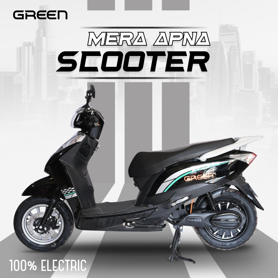 Green Elaan 80kms Range Electric Scooter