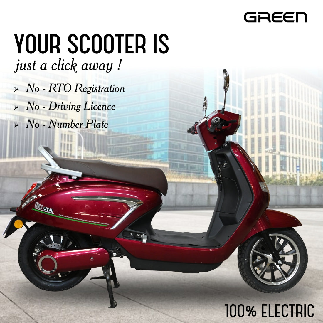 Green Vista 60kms Range Electric Scooter