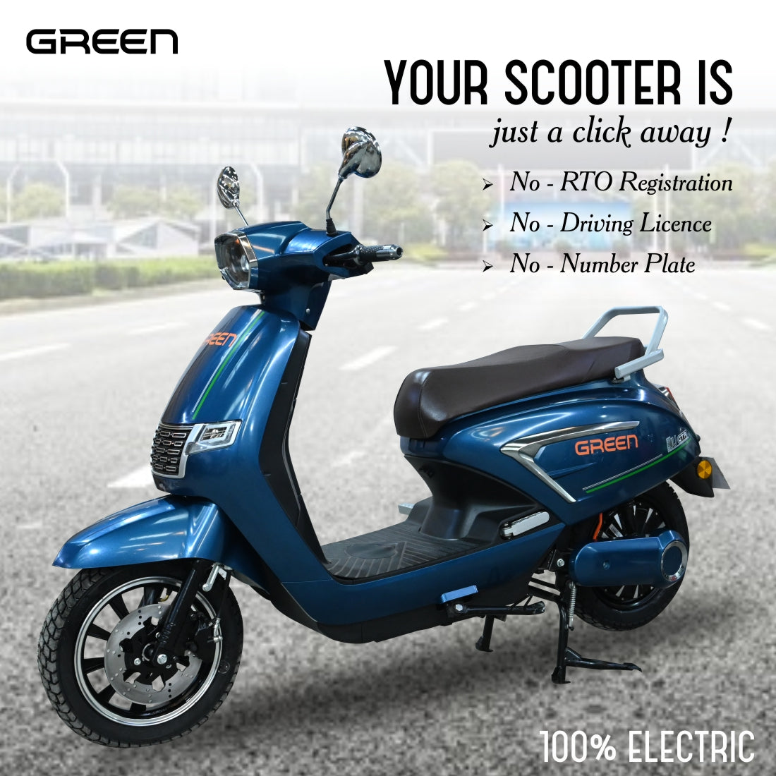 Green Vista 80kms Range Electric Scooter