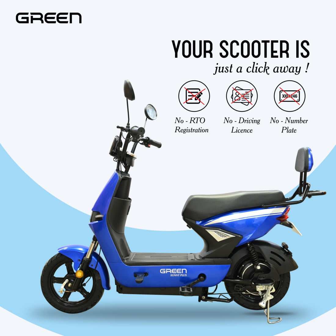 Green Sunny Plus 60kms Range Electric Scooter