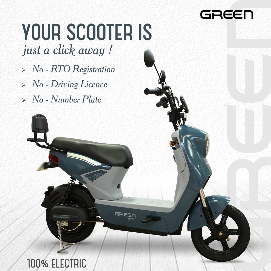 Green Sunny 40kms Range Electric Scooter