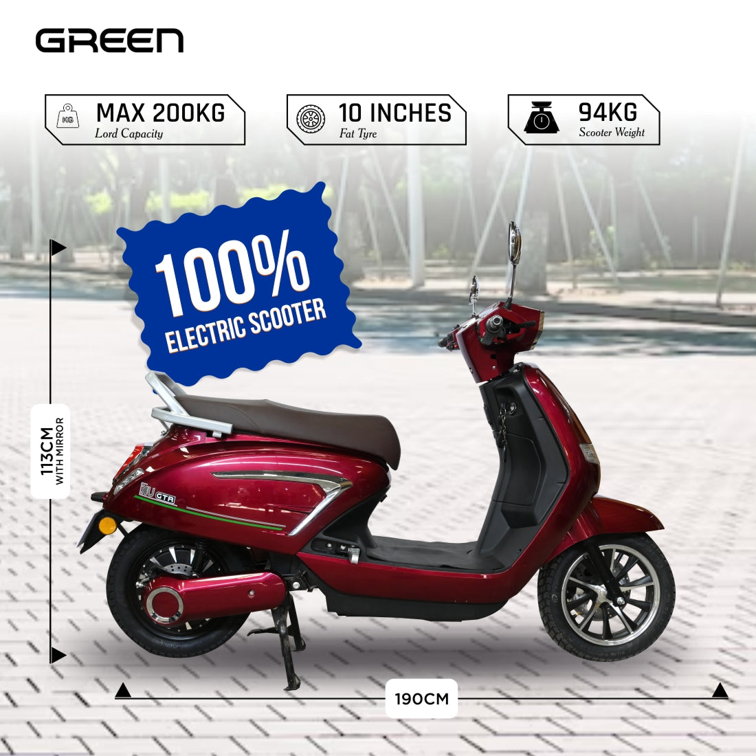 Green Vista 60kms Range Electric Scooter