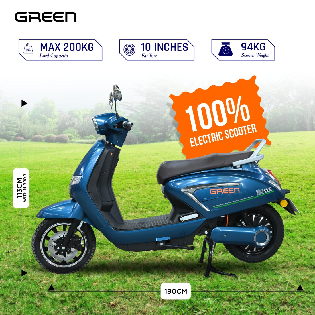 Green Vista 80kms Range Electric Scooter