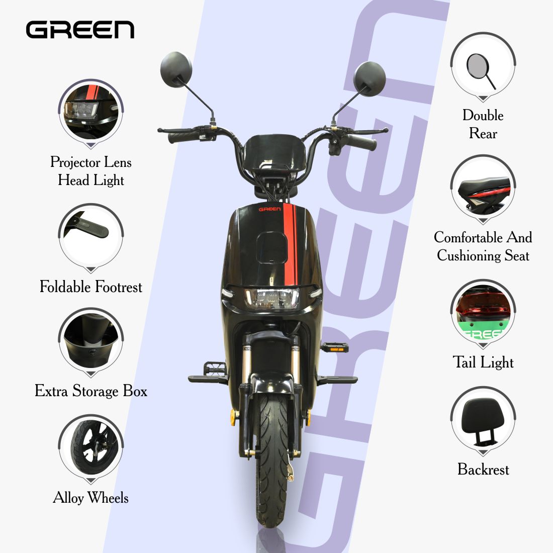 Green Sunny Plus 40kms Range Electric Scooter