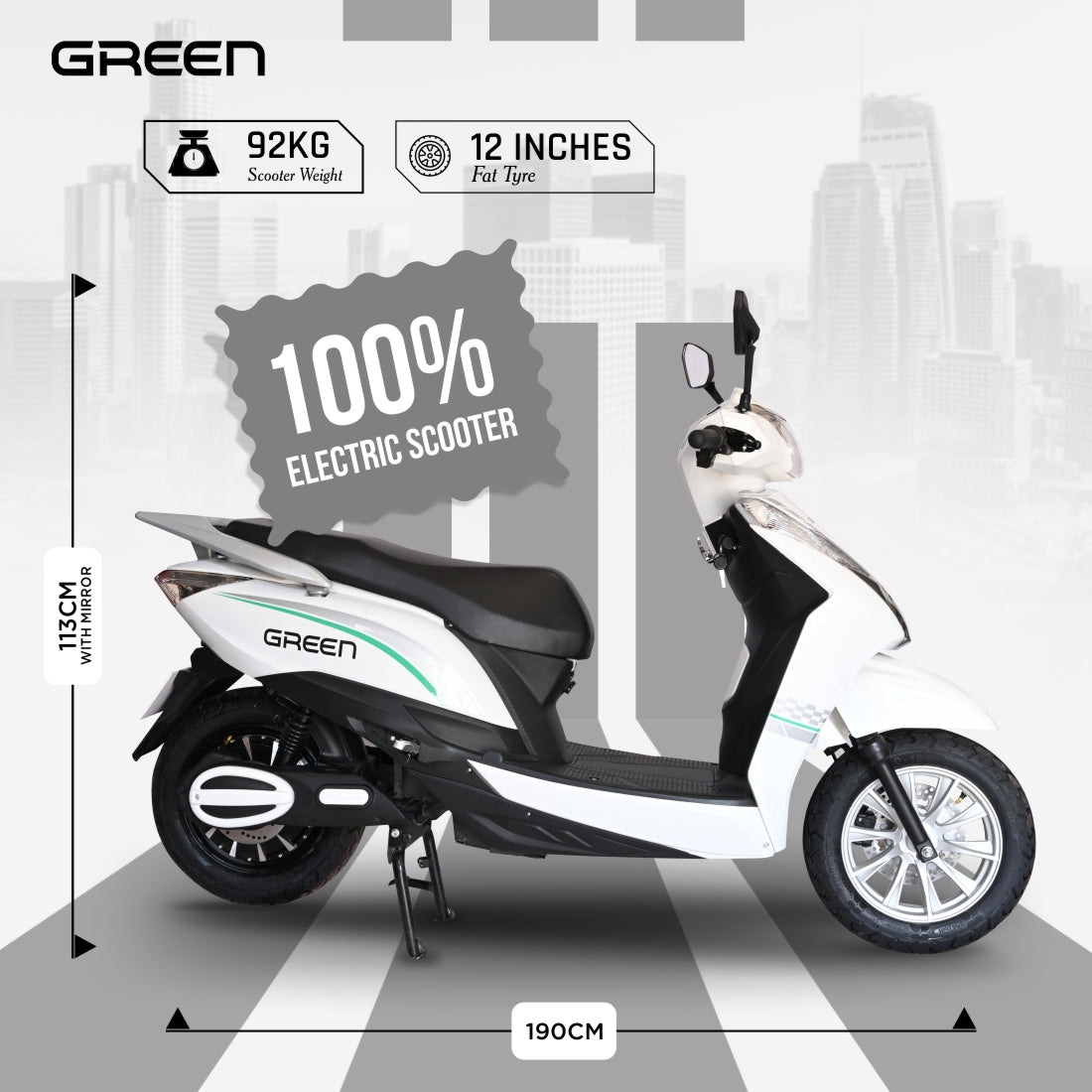 Green Elaan 60kms Range Electric Scooter