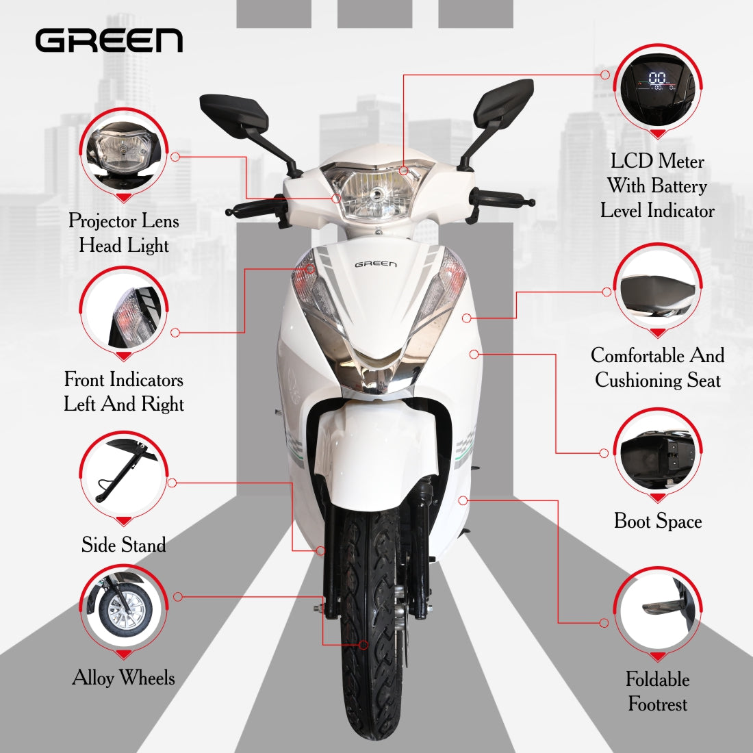 Green Elaan 60kms Range Electric Scooter