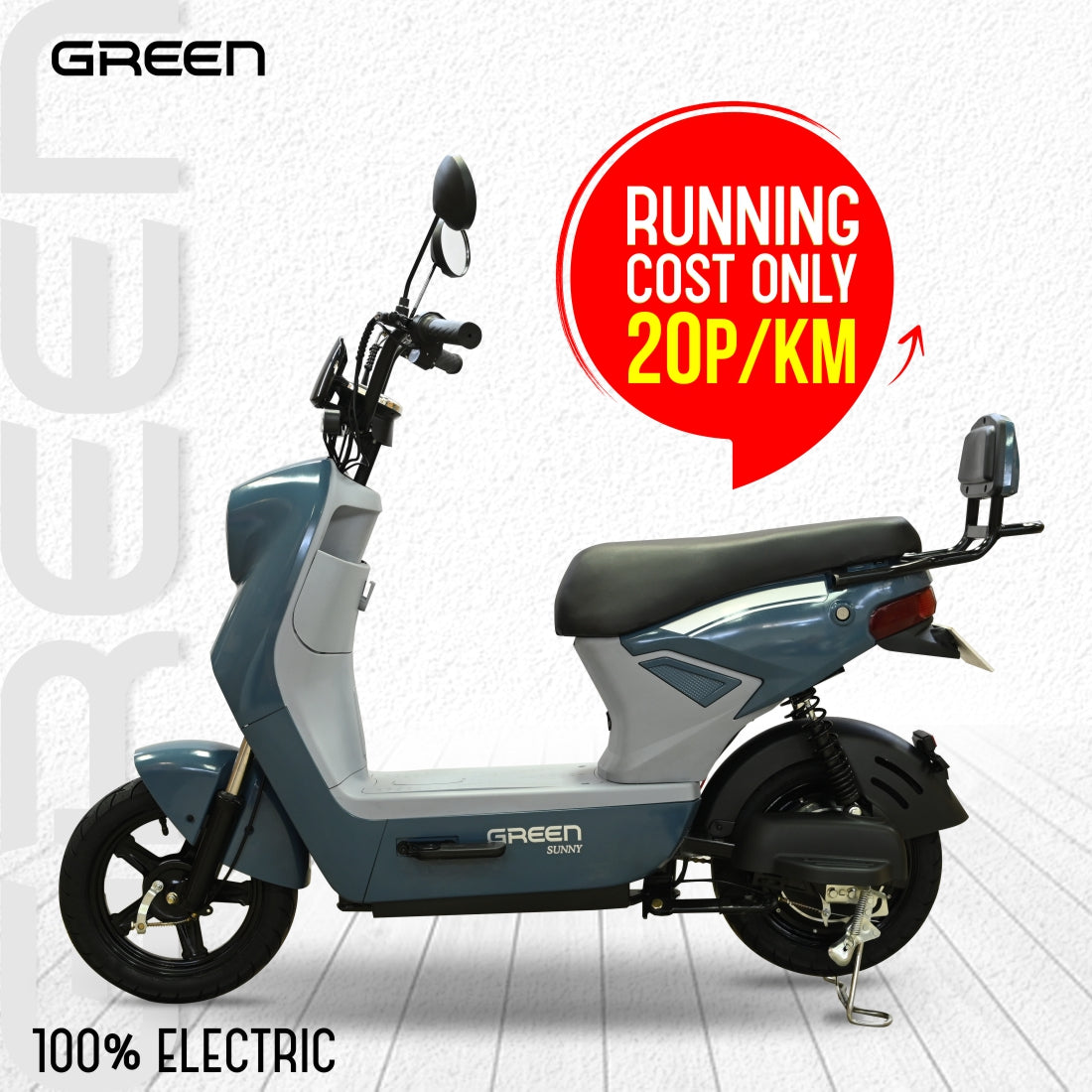 Green Sunny 40kms Range Electric Scooter