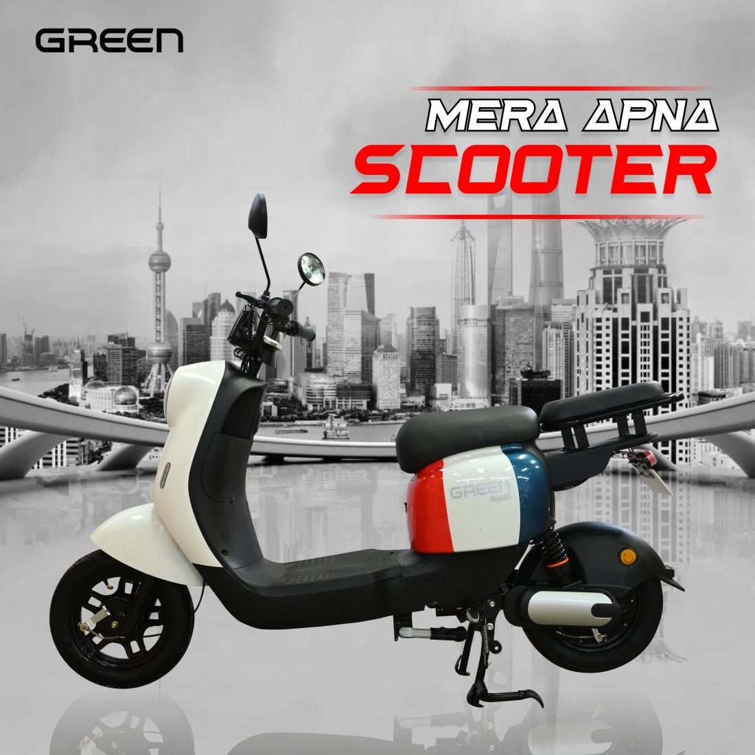 Green Mario 80kms Range Electric Scooter