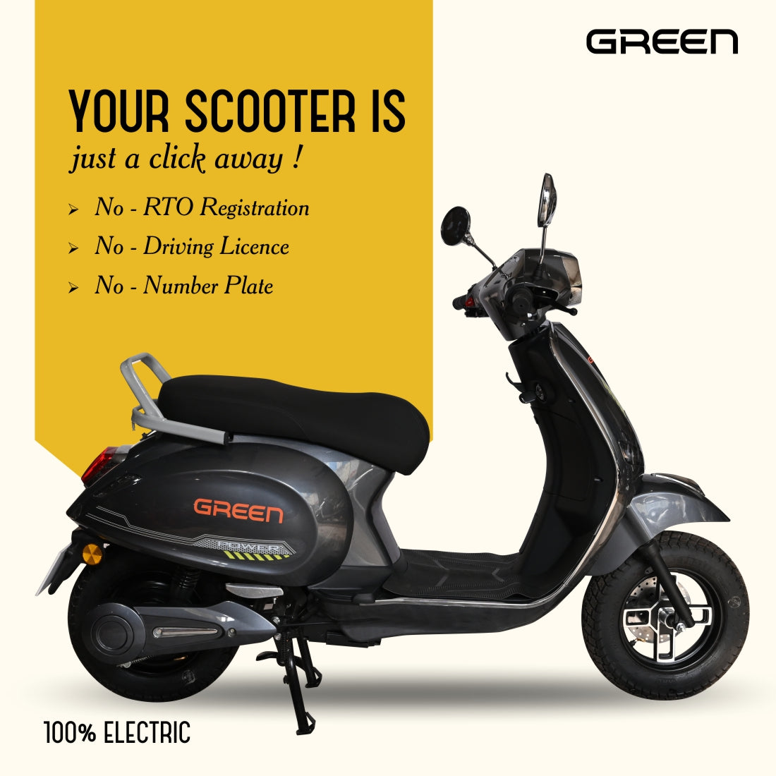 Green Falco 60kms Range Electric Scooter