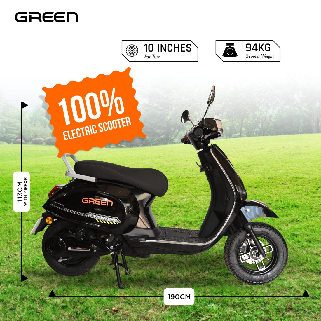 Green Falco 80kms Range Electric Scooter