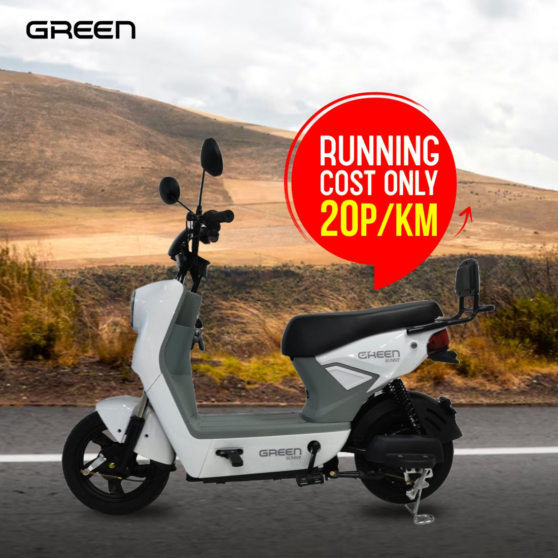 Green Sunny 60kms Range Electric Scooter