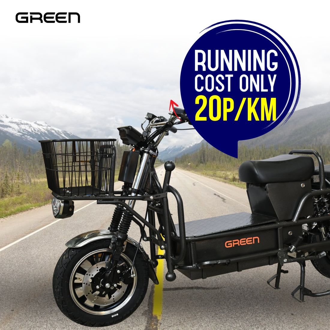 Green Loader 80kms Range Heavy Duty Electric Scooter