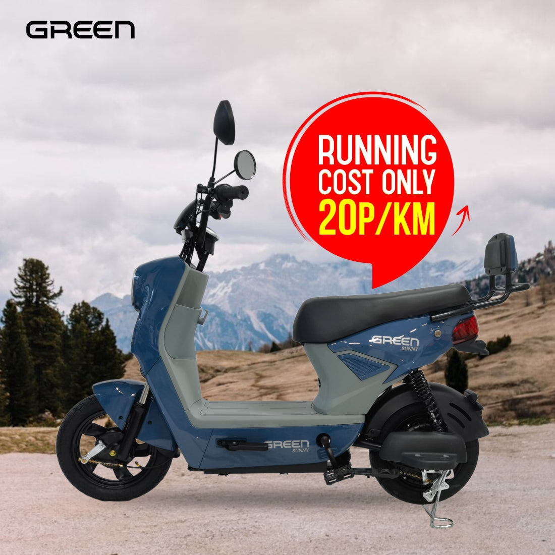 Green Sunny 40kms Range Electric Scooter