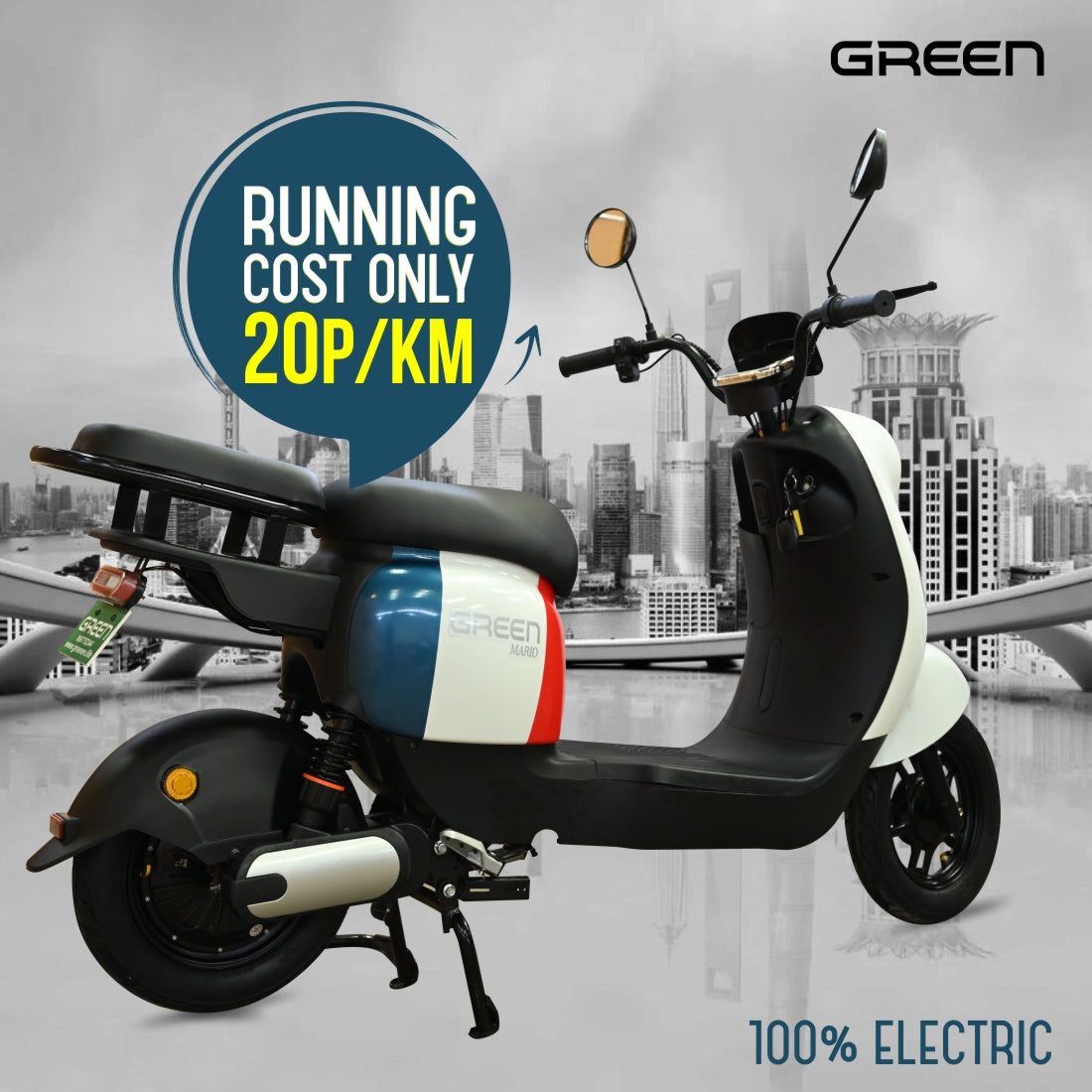 Green Mario 80kms Range Electric Scooter