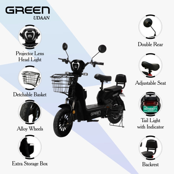 Green Udaan 30kms Range Electric Scooter