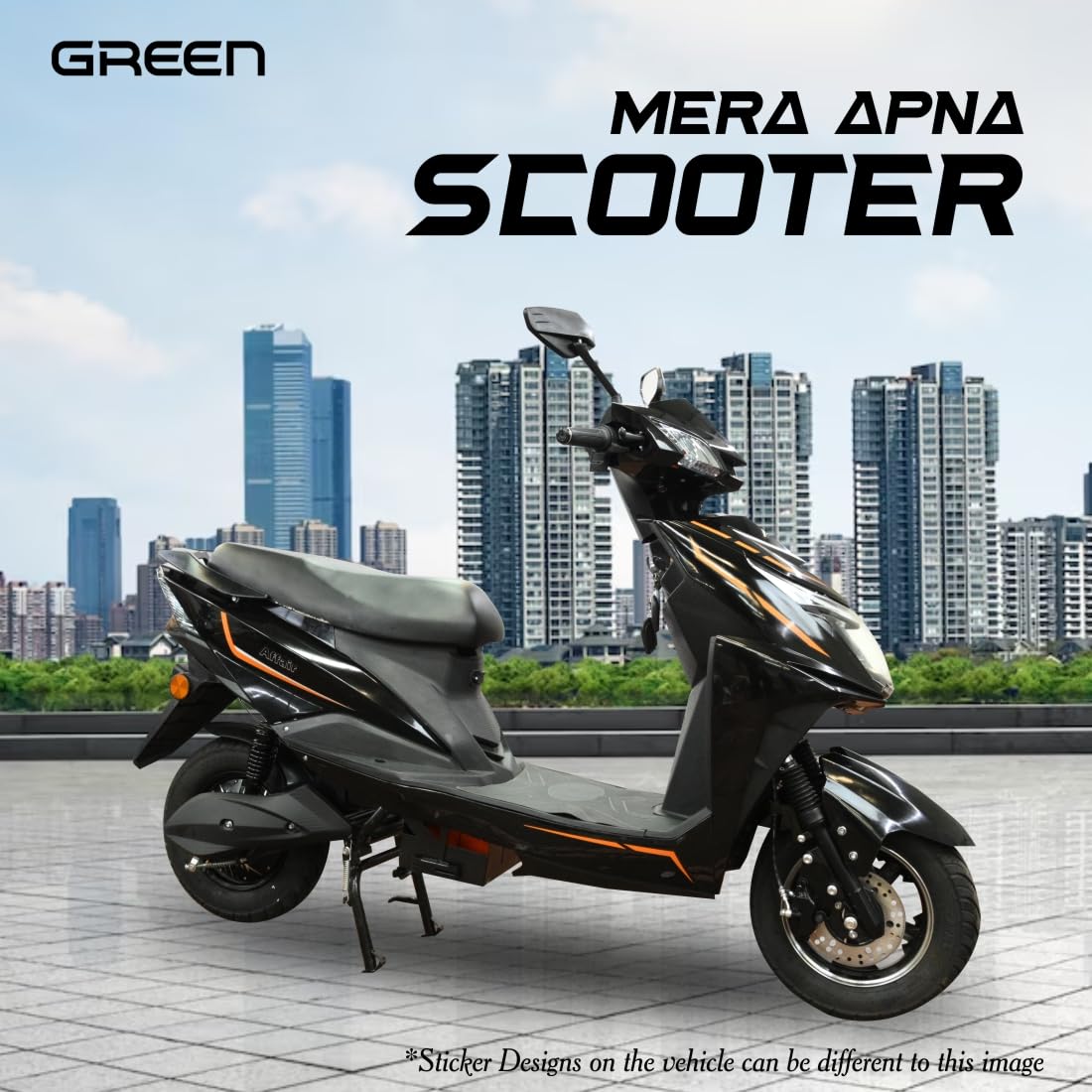 Green Invicta 60kms Range Electric Scooter