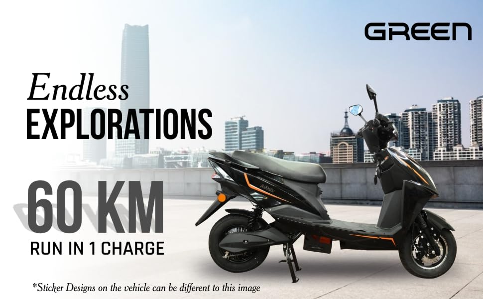 Green Invicta 60kms Range Electric Scooter