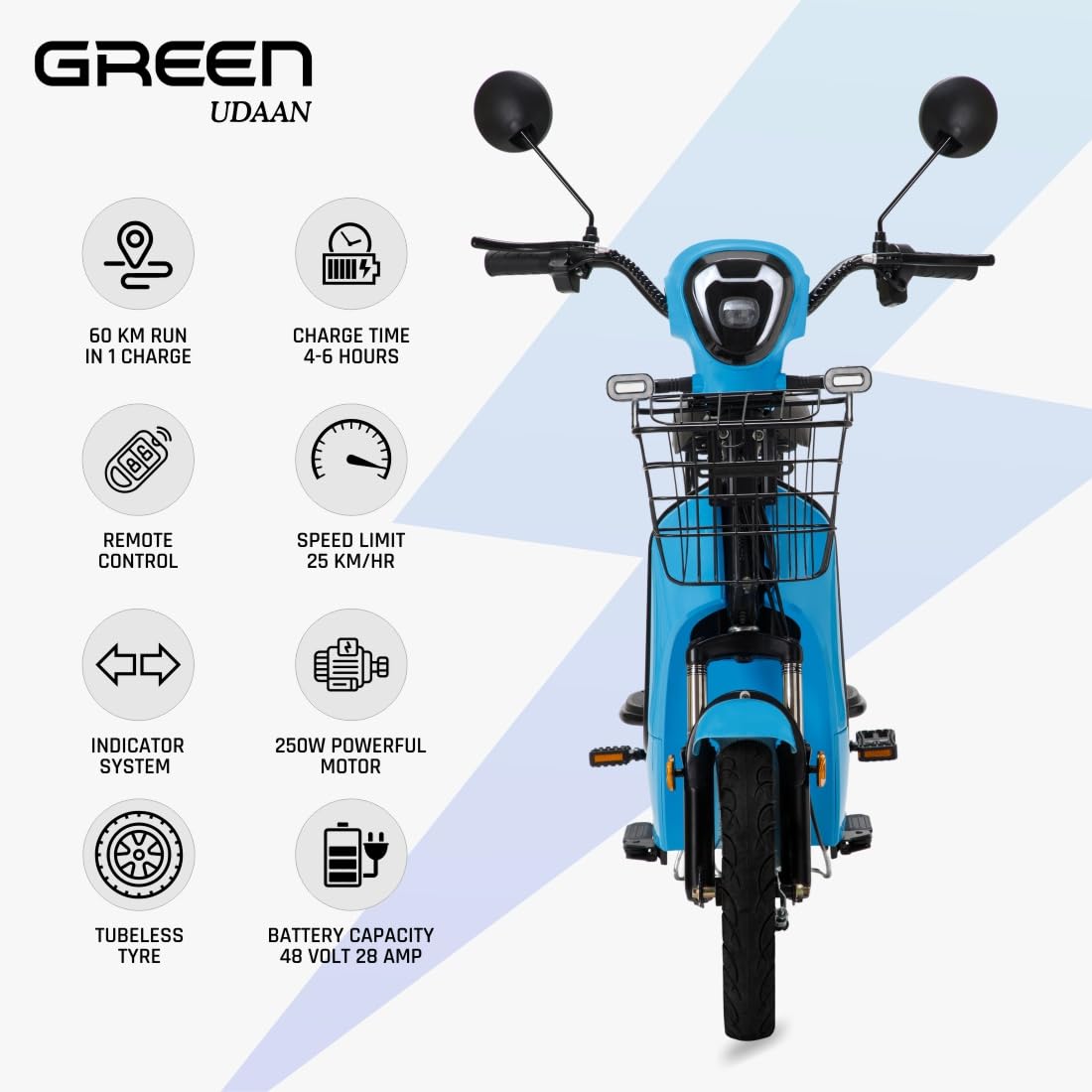 Green Udaan 60kms Range Electric Scooter