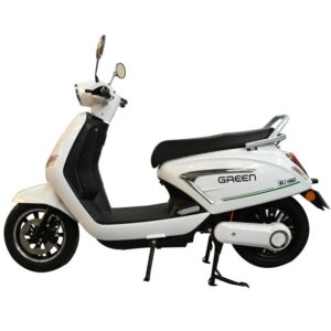 Green Vista Low Speed Electric Scooter Non RTO 60 Km Range White with Portable Charger