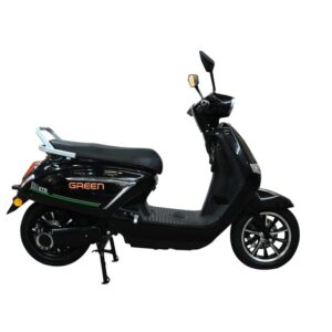 Green Vista Low Speed Electric Scooter Non RTO 60 Km Range Black with Portable Charger